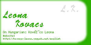 leona kovacs business card